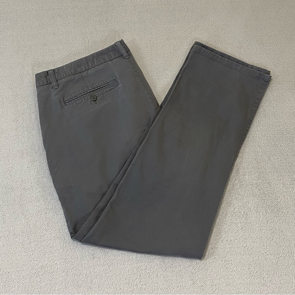 Bonobos Mens 38W 32L Gray Straight Fit Stretch Chino Casual Pants Preppy Classic